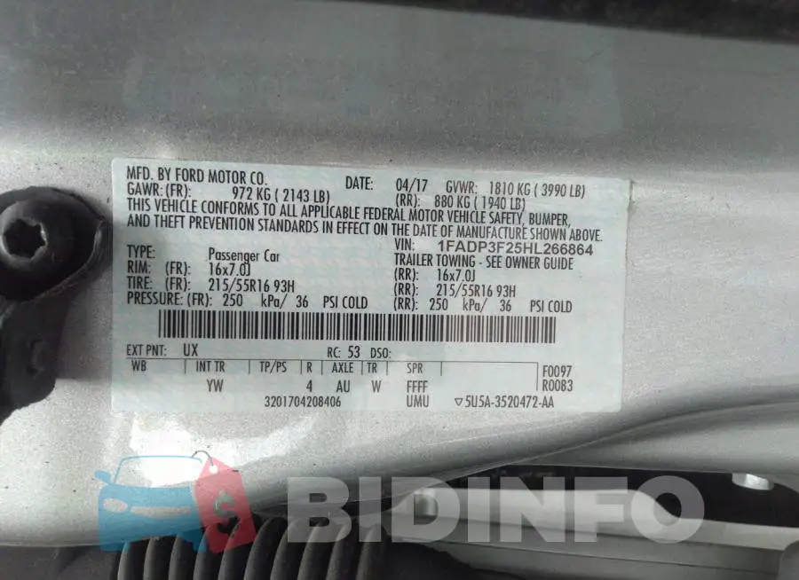 1FADP3F25HL266864 Photo# 9