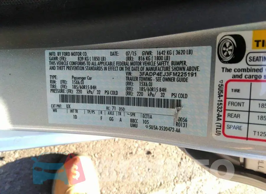 3FADP4EJ3FM225191 Photo# 9