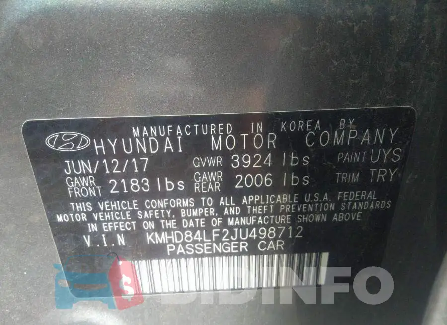 KMHD84LF2JU498712 Photo# 9