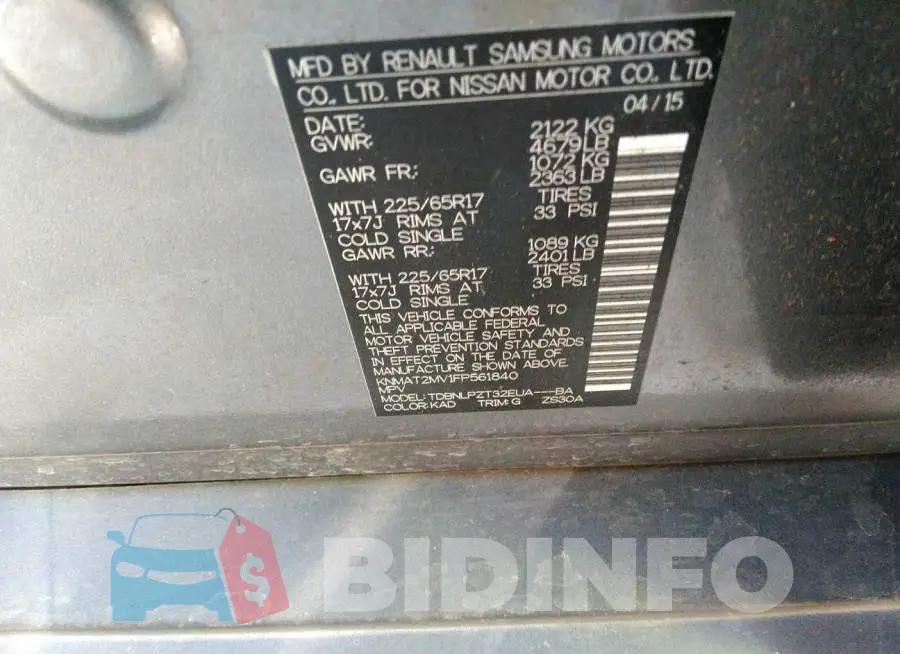 KNMAT2MV1FP561840 Photo# 9