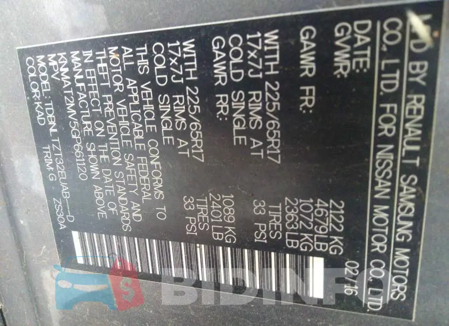 KNMAT2MV5GP661120 Photo# 9