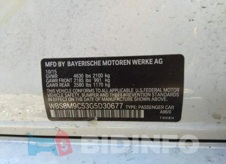 WBS8M9C53G5D30677 Photo# 9