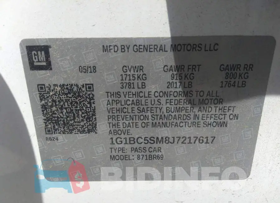 1G1BC5SM8J7217617 Photo# 9