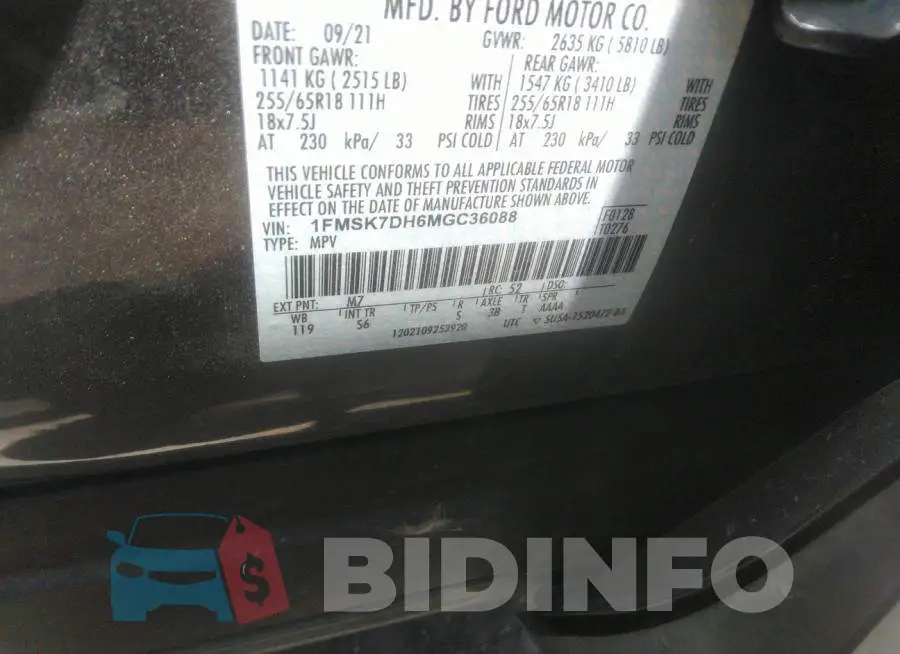 1FMSK7DH6MGC36088 Photo# 9