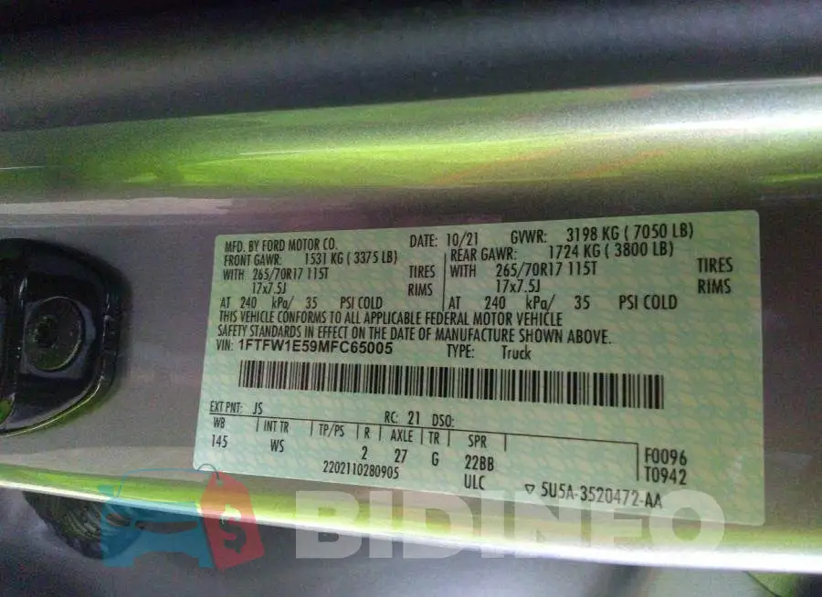 1FTFW1E59MFC65005 Photo# 9