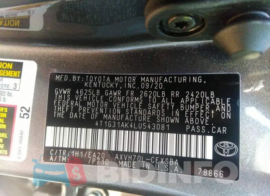 4T1G31AK4LU543081 Photo# 9