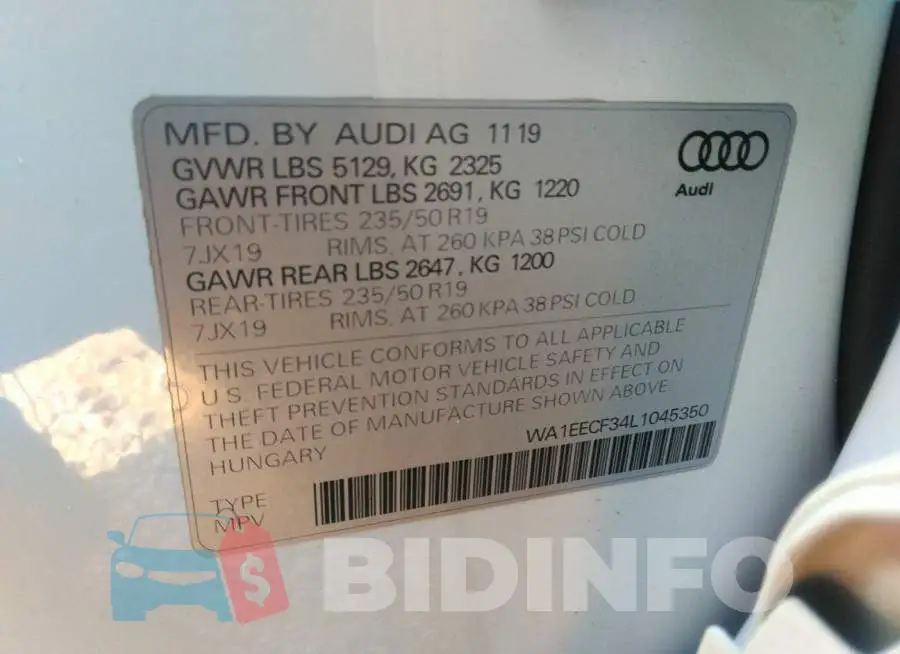 WA1EECF34L1045350 Photo# 9