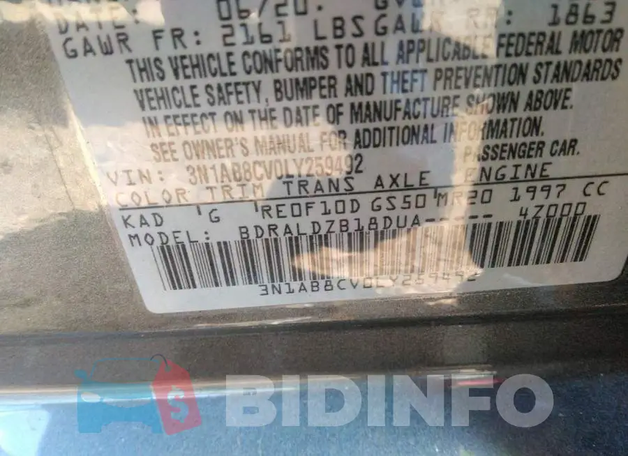 3N1AB8CV0LY259492 Photo# 9