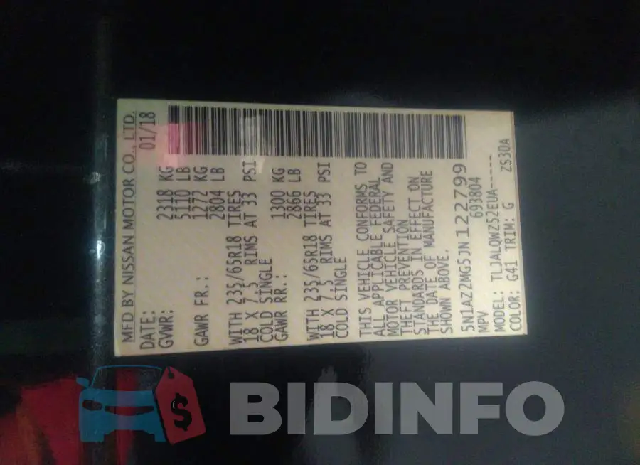 5N1AZ2MG5JN122799 Photo# 9