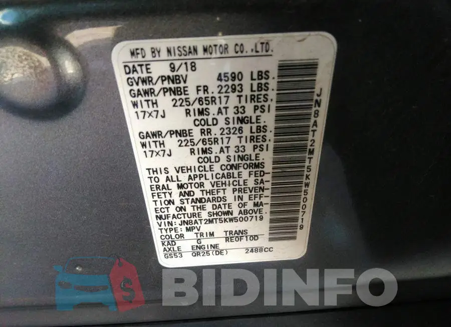 JN8AT2MT5KW500719 Photo# 9