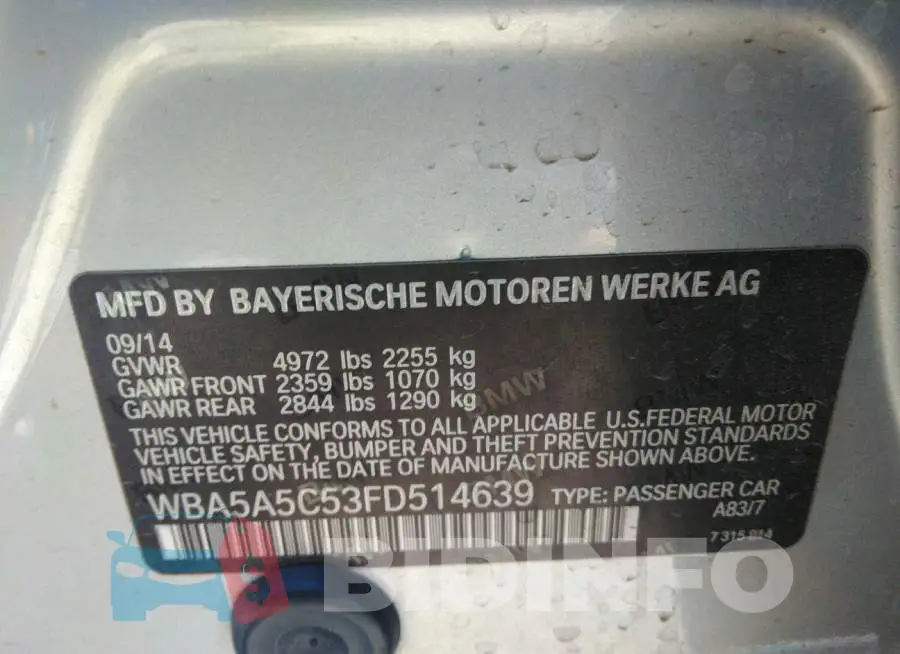 WBA5A5C53FD514639 Photo# 9
