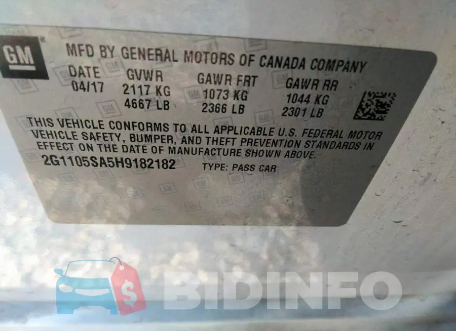 2G1105SA5H9182182 Photo# 9