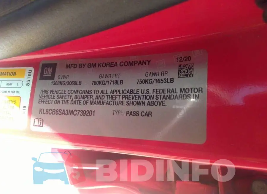 KL8CB6SA3MC739201 Photo# 9