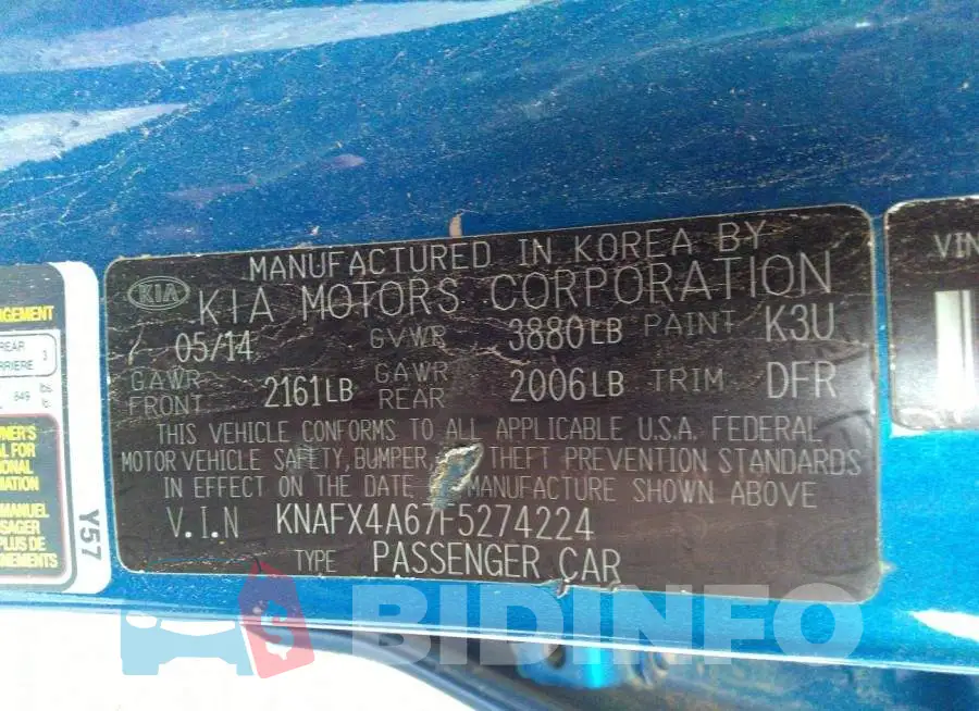 KNAFX4A67F5274224 Photo# 9