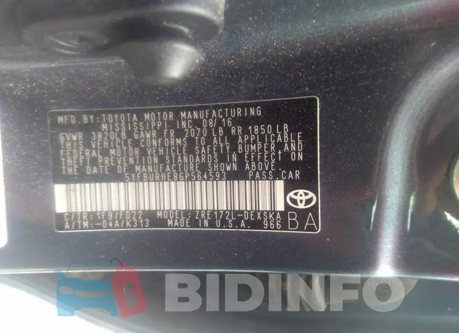 5YFBURHE8GP564593 Photo# 9