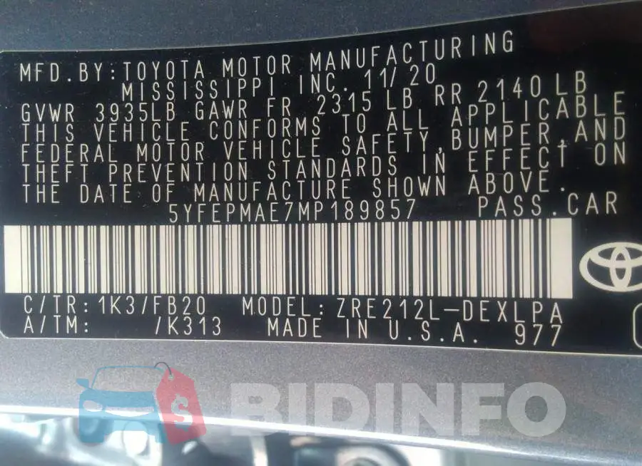 5YFEPMAE7MP189857 Photo# 9