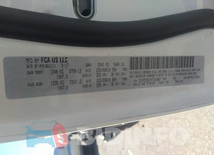 3C4PDDEG7HT610007 Photo# 9