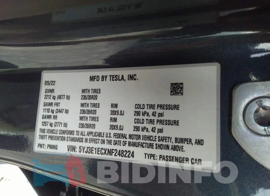 5YJ3E1ECXNF248224 Photo# 9