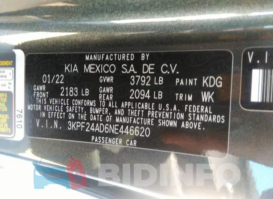 3KPF24AD6NE446620 Photo# 9