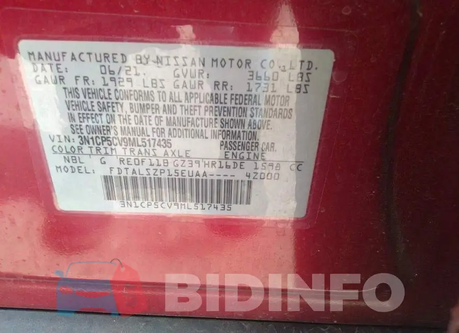 3N1CP5CV9ML517435 Photo# 9