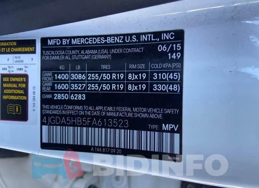 4JGDA5HB5FA613523 Photo# 9