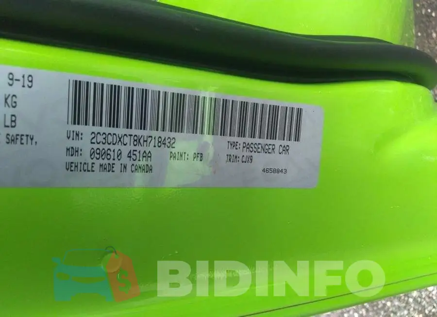2C3CDXCT8KH718432 Photo# 9
