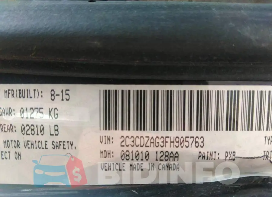 2C3CDZAG3FH905763 Photo# 9