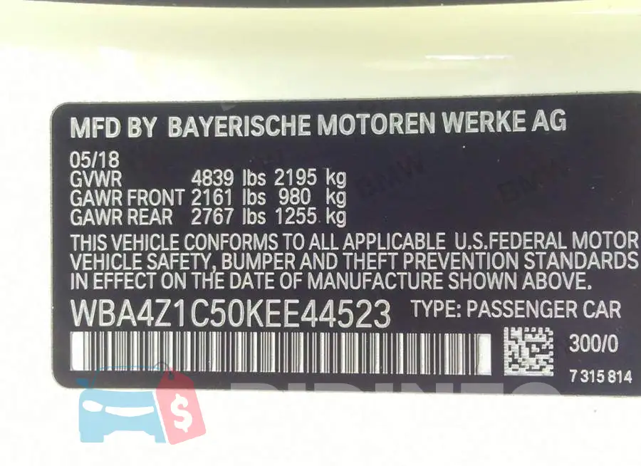 WBA4Z1C50KEE44523 Photo# 9