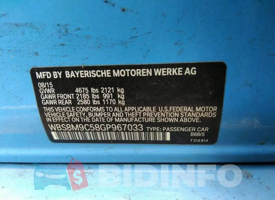 WBS8M9C58GP967033 Photo# 9
