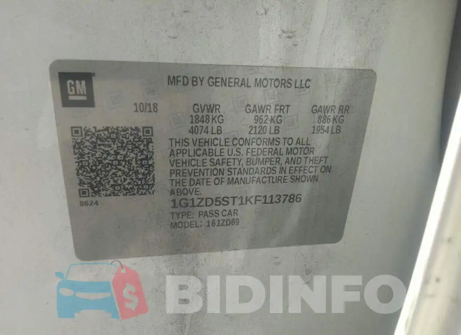 1G1ZD5ST1KF113786 Photo# 9