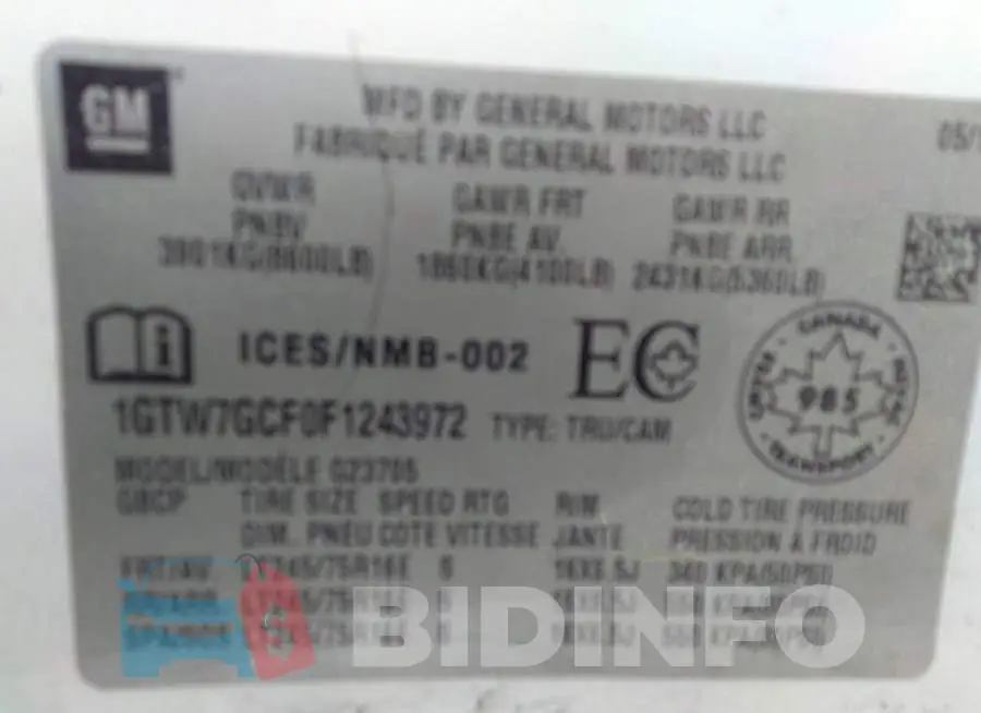 1GTW7GCF0F1243972 Photo# 9