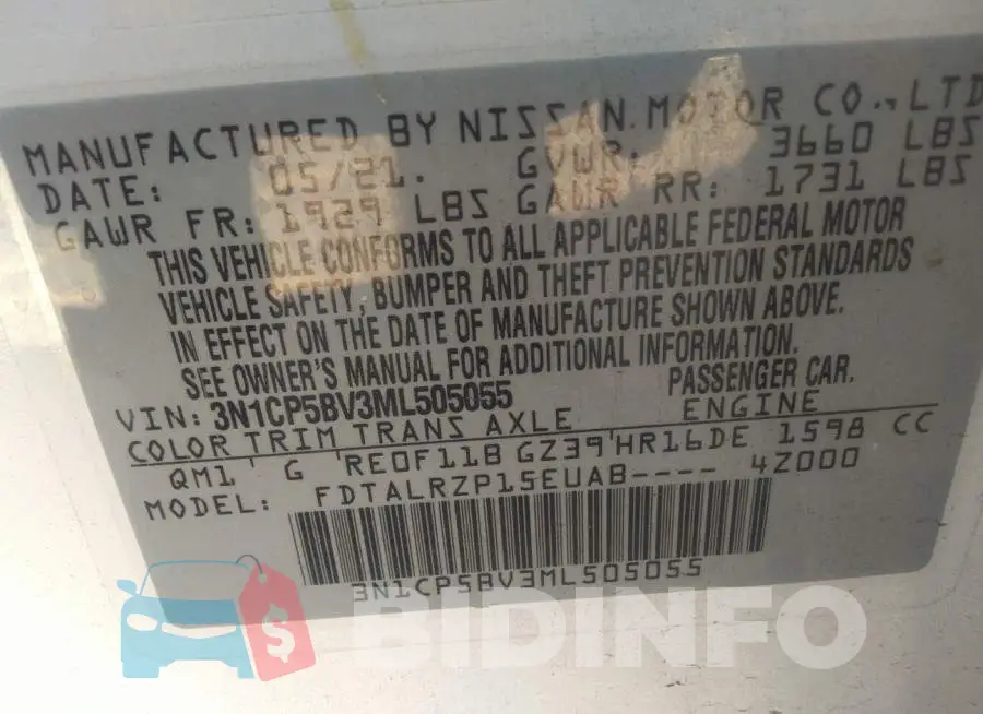 3N1CP5BV3ML505055 Photo# 9