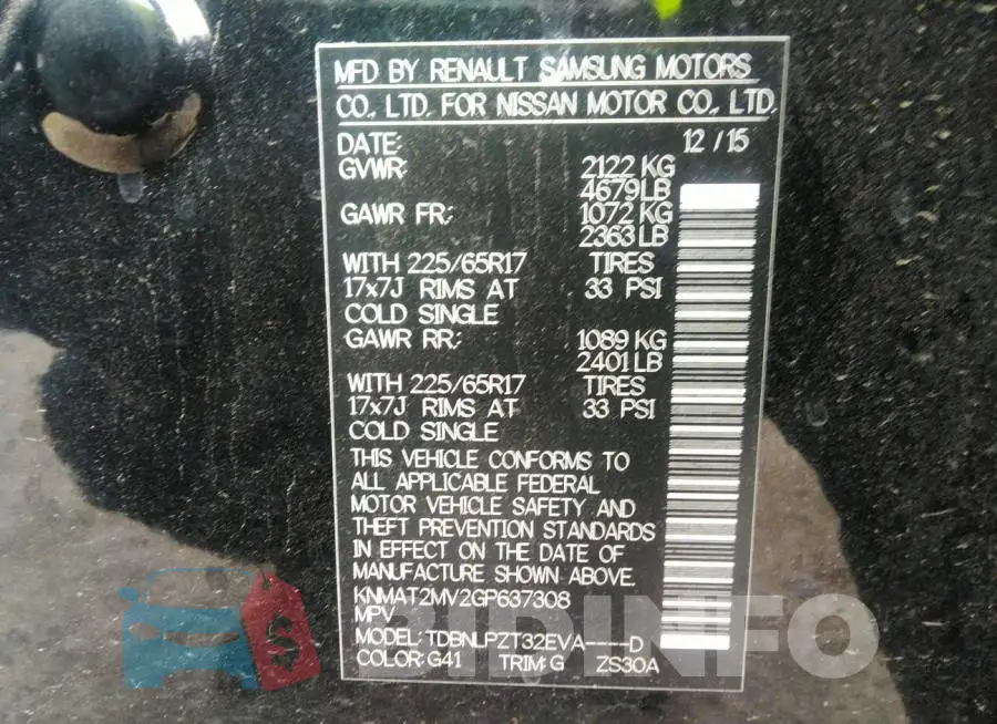 KNMAT2MV2GP637308 Photo# 9