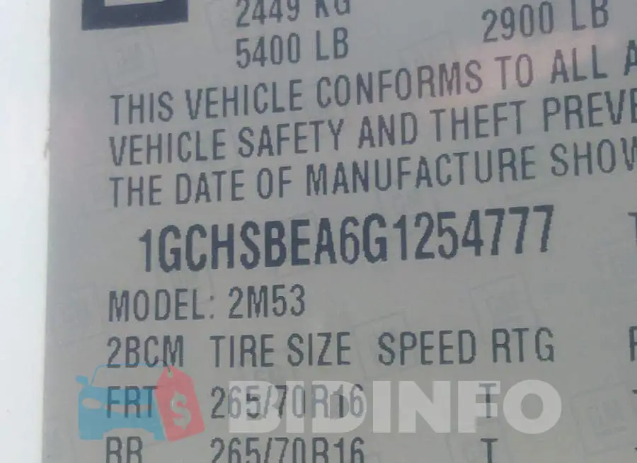 1GCHSBEA6G1254777 Photo# 9