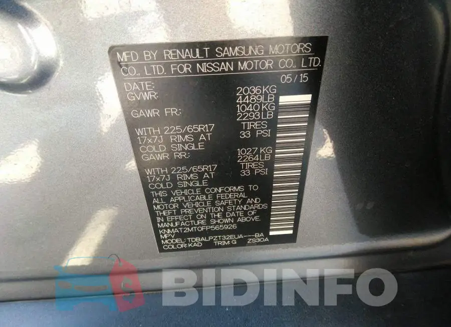 KNMAT2MT0FP565926 Photo# 9