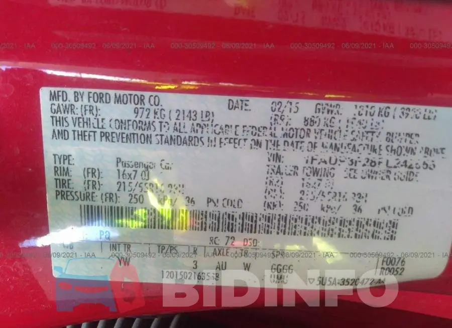 1FADP3F28FL242555 Photo# 9