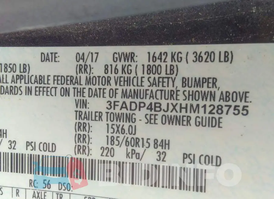 3FADP4BJXHM128755 Photo# 9