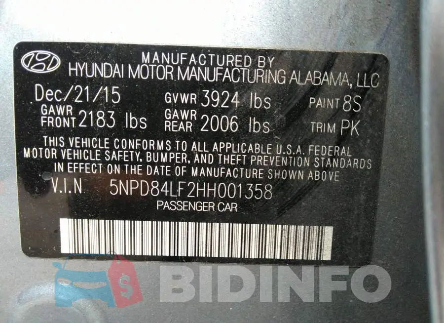 5NPD84LF2HH001358 Photo# 9