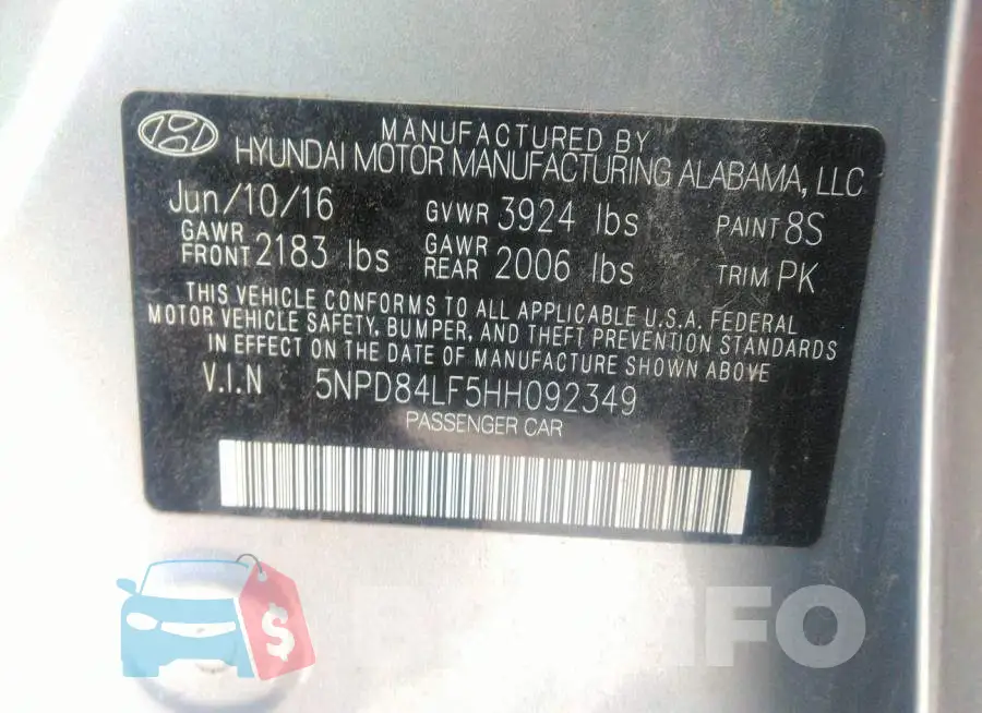 5NPD84LF5HH092349 Photo# 9