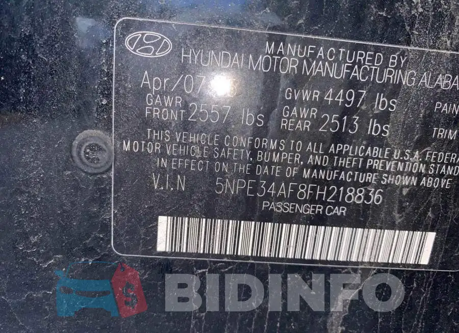 5NPE34AF8FH218836 Photo# 9