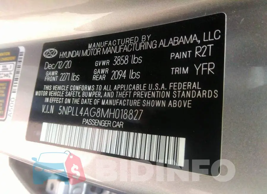 5NPLL4AG8MH018827 Photo# 9