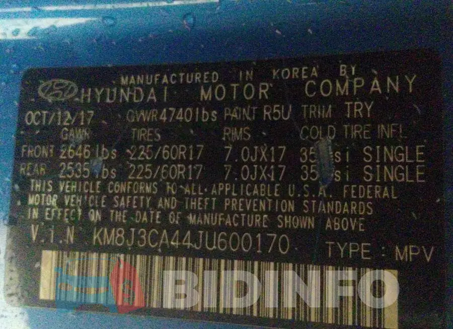 KM8J3CA44JU600170 Photo# 9