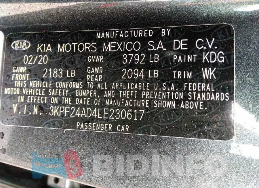 3KPF24AD4LE230617 Photo# 9
