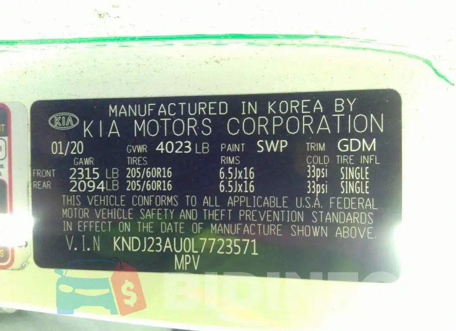 KNDJ23AU0L7723571 Photo# 9