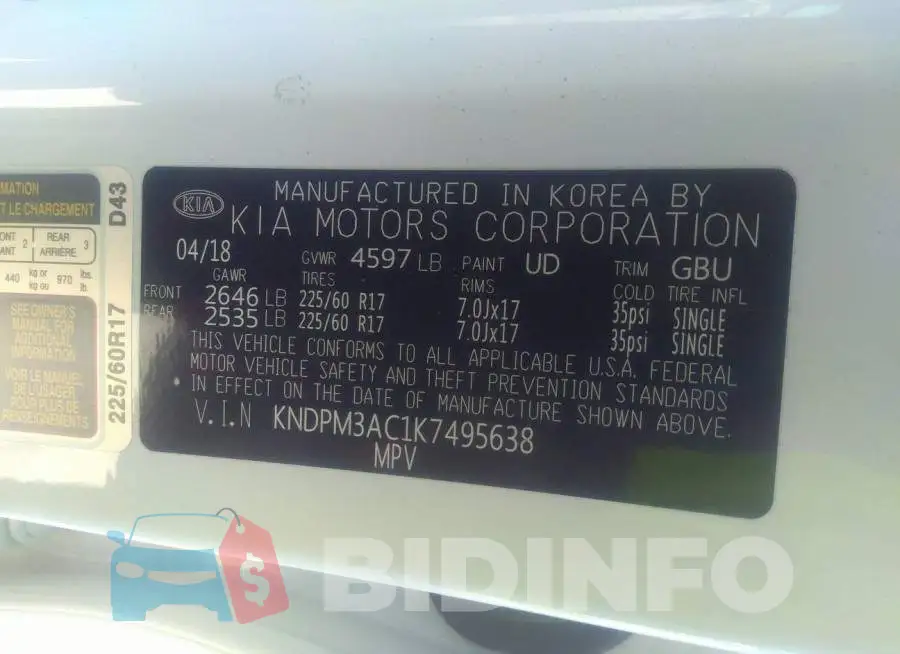 KNDPM3AC1K7495638 Photo# 9