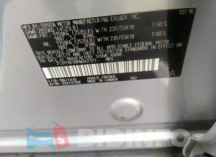 2T3YFREV8HW342121 Photo# 9