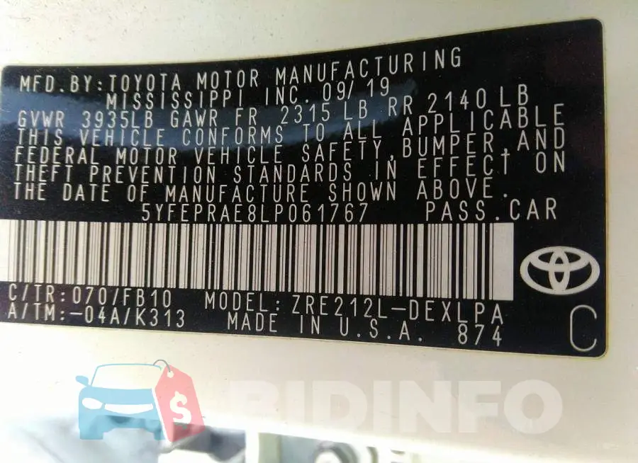 5YFEPRAE8LP061767 Photo# 9