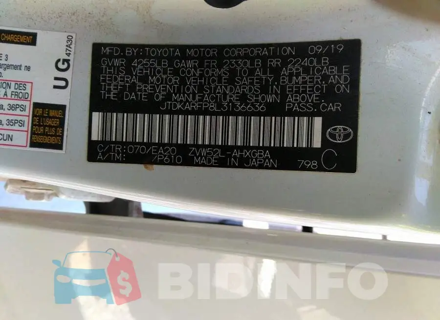 JTDKARFP8L3136636 Photo# 9