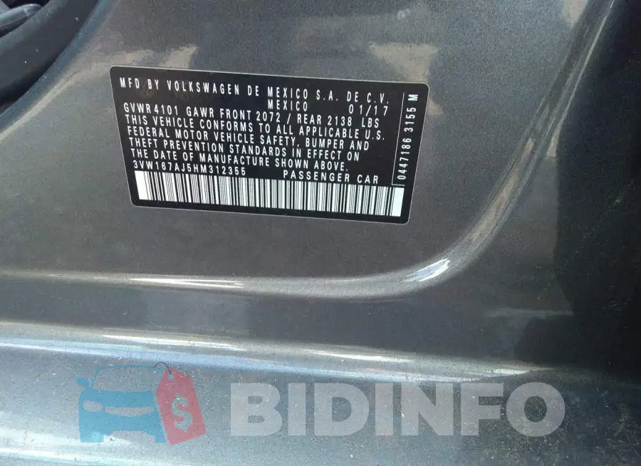 3VW167AJ5HM312355 Photo# 9