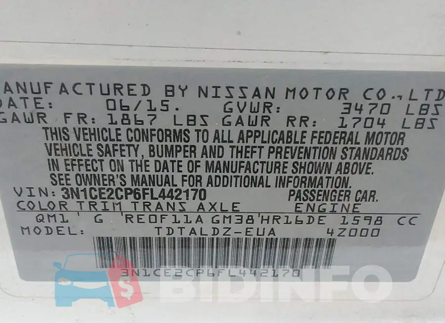 3N1CE2CP6FL442170 Photo# 9